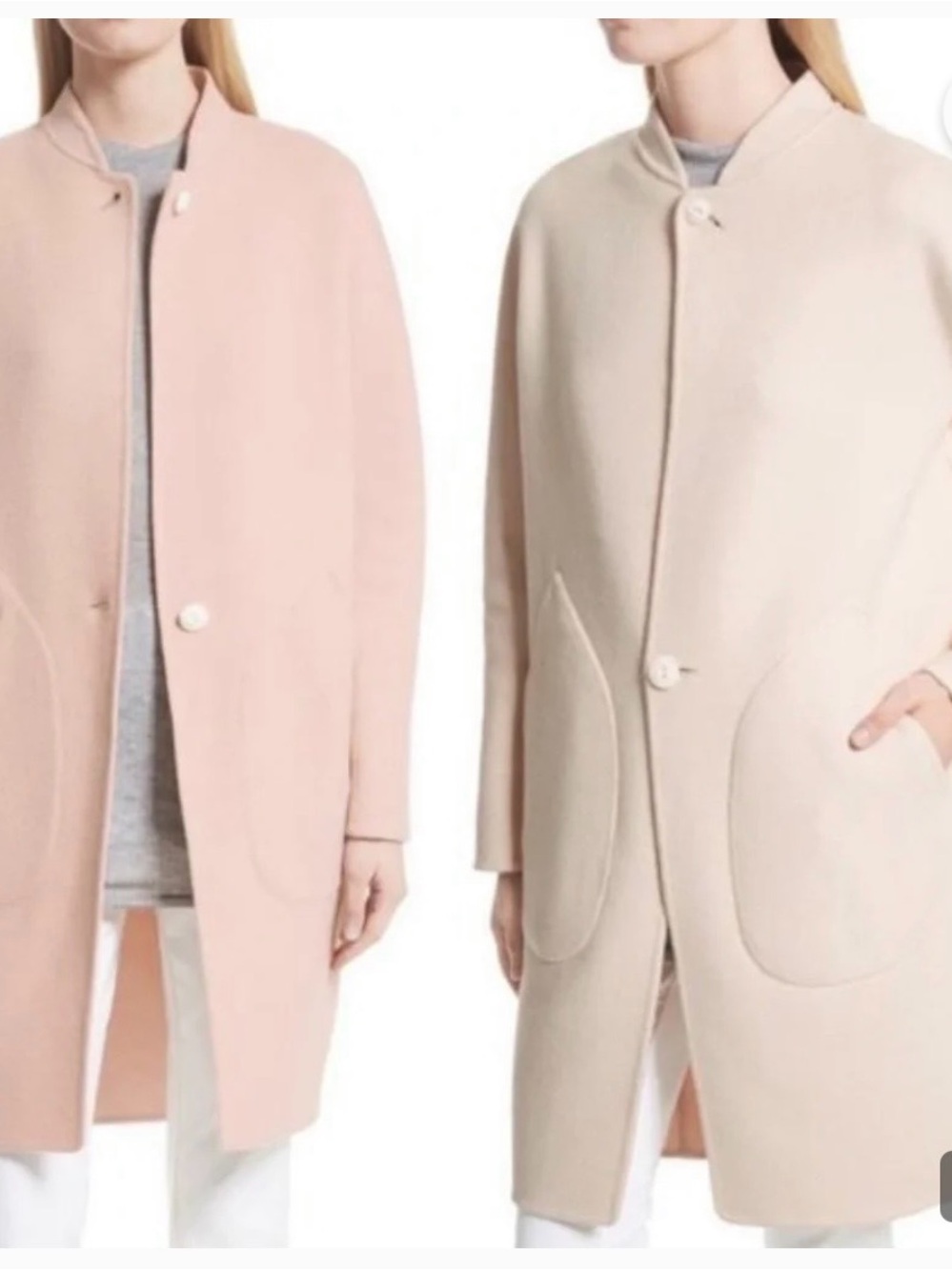rag & bone 100% wool reversible Pink and Cream Cocoon Coat
